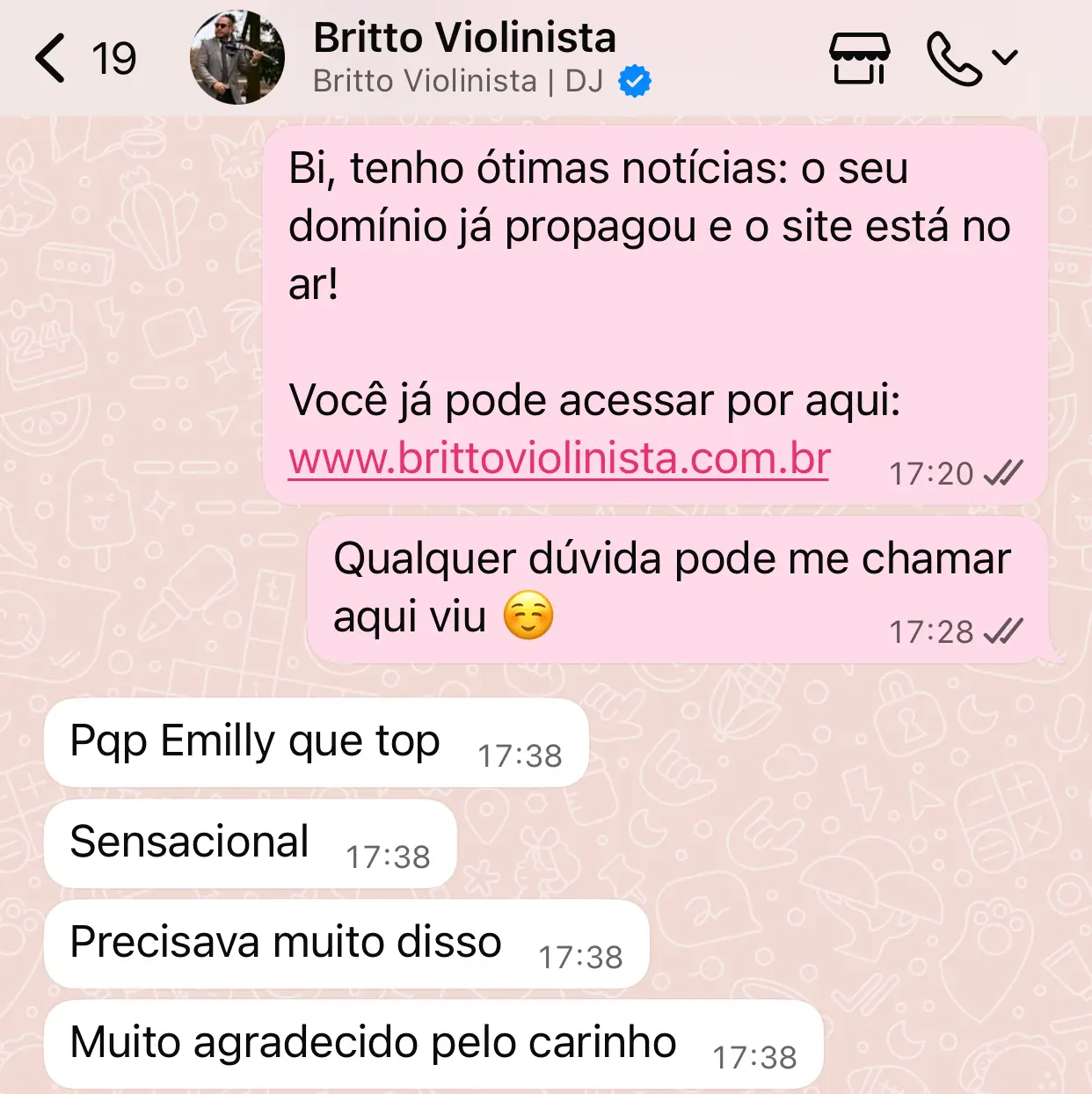 Feedback de cliente via WhatsApp