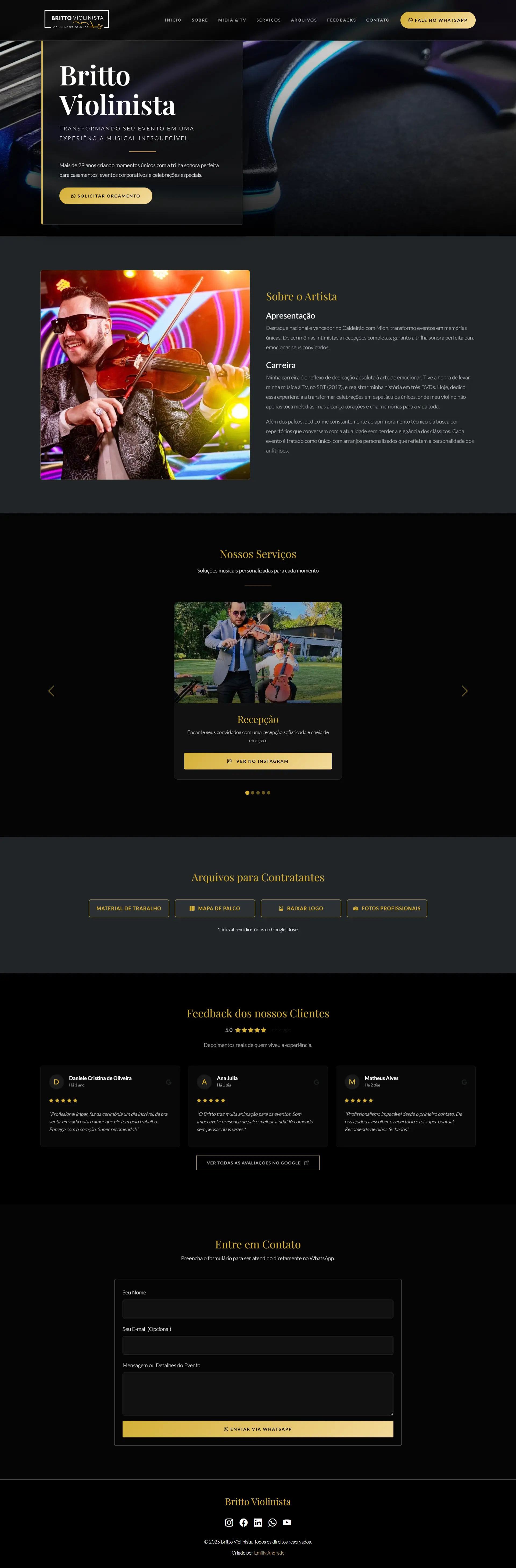 Projeto Site Britto Violinista