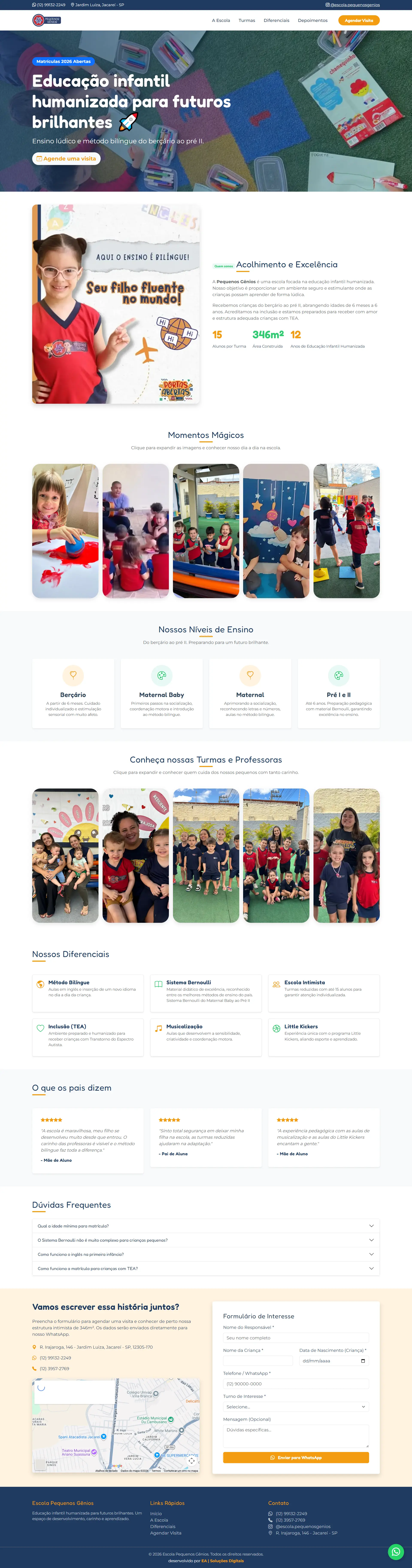 Projeto Site Pequenos Gênios